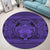 Hawaiian Map Madame Pele Kanaka Plumeria Polynesian Round Carpet Purple AH - Polynesian Pride