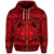 Hawaiian Map Madame Pele Kanaka Plumeria Polynesian Zip Hoodie Red - Polynesian Pride