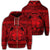 Hawaiian Map Madame Pele Kanaka Plumeria Polynesian Zip Hoodie Red Unisex Art - Polynesian Pride