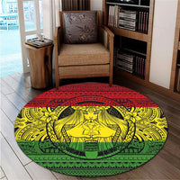 Hawaiian Map Madame Pele Kanaka Plumeria Polynesian Round Carpet Reggae AH - Polynesian Pride