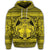 Hawaiian Map Madame Pele Kanaka Plumeria Polynesian Zip Hoodie Yellow - Polynesian Pride