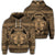 Hawaiian Map Madame Pele Mauna Kea Plumeria Polynesian Zip Hoodie Gold Unisex Art - Polynesian Pride