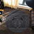 Hawaiian Map Madame Pele Mauna Kea Plumeria Polynesian Round Carpet Gray AH - Polynesian Pride