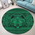 Hawaiian Map Madame Pele Mauna Kea Plumeria Polynesian Round Carpet Green AH - Polynesian Pride