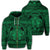 Hawaiian Map Madame Pele Mauna Kea Plumeria Polynesian Zip Hoodie Green Unisex Art - Polynesian Pride