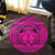 Hawaiian Map Madame Pele Mauna Kea Plumeria Polynesian Round Carpet Pink AH - Polynesian Pride