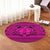 Hawaiian Map Madame Pele Mauna Kea Plumeria Polynesian Round Carpet Pink AH - Polynesian Pride