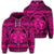 Hawaiian Map Madame Pele Mauna Kea Plumeria Polynesian Zip Hoodie Pink Unisex Art - Polynesian Pride