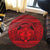 Hawaiian Map Madame Pele Mauna Kea Plumeria Polynesian Round Carpet Red AH - Polynesian Pride