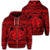 Hawaiian Map Madame Pele Mauna Kea Plumeria Polynesian Zip Hoodie Red Unisex Art - Polynesian Pride