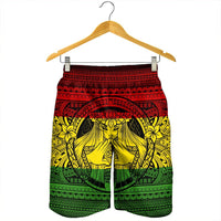 Hawaiian Map Madame Pele Mauna Kea Plumeria Polynesian Men's Shorts Reggae AH - Polynesian Pride