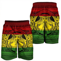 Hawaiian Map Madame Pele Mauna Kea Plumeria Polynesian Men's Shorts Reggae AH - Polynesian Pride