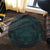 Hawaiian Map Madame Pele Polynesian Round Carpet Dark Green AH - Polynesian Pride