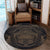 Hawaiian Map Madame Pele Polynesian Round Carpet Gold AH - Polynesian Pride