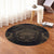 Hawaiian Map Madame Pele Polynesian Round Carpet Gold AH - Polynesian Pride