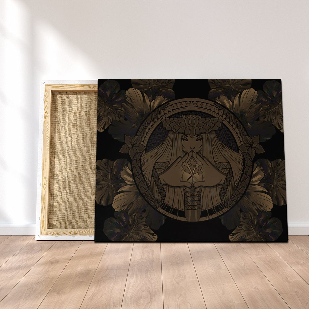 Hawaiian Map Madame Pele Polynesian Canvas Gold AH Canvas Poly-cotton - Polynesian Pride