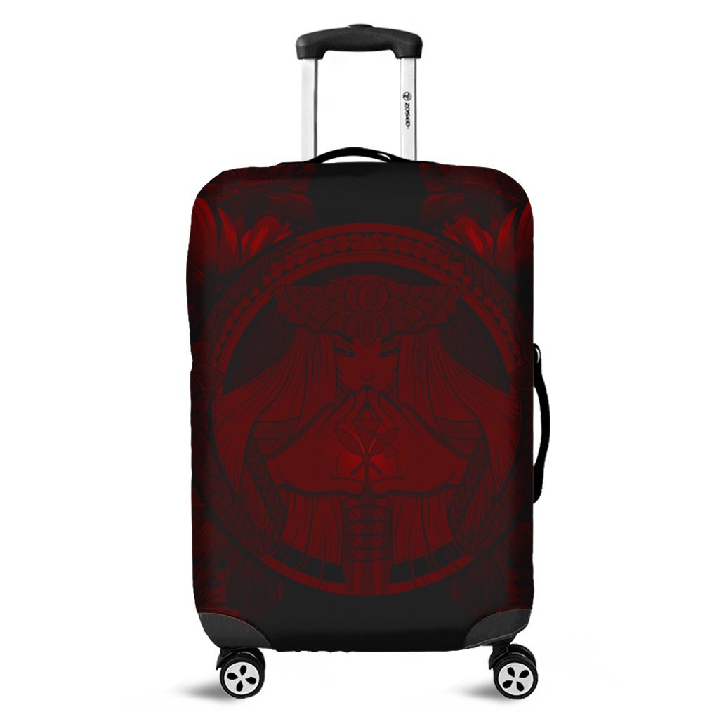 Hawaiian Map Madame Pele Polynesian Luggage Covers Red AH Black - Polynesian Pride