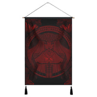 Hawaiian Map Madame Pele Polynesian Hanging Poster Red AH Hanging Poster Cotton And Linen - Polynesian Pride