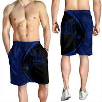 Hawaiian Map Manta Ray Blue Polynesian Men's Shorts - AH - Polynesian Pride