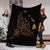 Hawaiian Map Manta Ray Gold Polynesian Premium Blankets - AH - Polynesian Pride