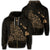 Hawaiian Map Manta Ray Gold Polynesian Zip Hoodie Unisex Art - Polynesian Pride