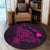 Hawaiian Map Manta Ray Pink Polynesian Round Carpet - AH - Polynesian Pride
