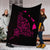 Hawaiian Map Manta Ray Pink Polynesian Premium Blankets - AH - Polynesian Pride