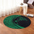 Hawaiian Map Manta Ray Polynesian Round Carpet - Green - Circle Style - AH - Polynesian Pride