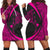 Hawaiian Map Manta Ray Polynesian Hoodie Dress - Pink - AH Black - Polynesian Pride