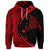 Custom Hawaiian Map Manta Ray Polynesian Hoodie Red - Polynesian Pride