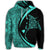 Hawaiian Map Manta Ray Polynesian Hoodie Turquoise Circle Style - Polynesian Pride