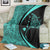 Hawaiian Map Manta Ray Polynesian Premium Blankets - Turquoise - Circle Style - AH - Polynesian Pride