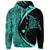 Custom Hawaiian Map Manta Ray Polynesian Hoodie Turquoise Circle Style - Polynesian Pride