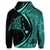 Hawaiian Map Manta Ray Polynesian Zip Hoodie Turquoise Circle Style - Polynesian Pride