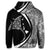 Hawaiian Map Manta Ray Polynesian Zip Hoodie White Circle Style - Polynesian Pride