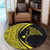 Hawaiian Map Manta Ray Polynesian Round Carpet - Yellow - Circle Style - AH - Polynesian Pride