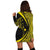 Hawaiian Map Manta Ray Polynesian Hoodie Dress - Yellow - Circle Style - AH - Polynesian Pride