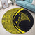 Hawaiian Map Manta Ray Polynesian Round Carpet - Yellow - Circle Style - AH - Polynesian Pride