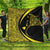 Hawaiian Map Manta Ray Polynesian Premium Quilts - Yellow - Circle Style - AH Black - Polynesian Pride