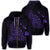 Hawaiian Map Manta Ray Purple Polynesian Zip Hoodie Unisex Art - Polynesian Pride