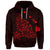 Custom Hawaiian Map Manta Ray Red Polynesian Hoodie - Polynesian Pride