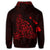 Hawaiian Map Manta Ray Red Polynesian Zip Hoodie - Polynesian Pride