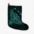 Hawaiian Map Manta Ray Turquoise Polynesian Christmas Stocking - AH Christmas Stocking 26 X 42 cm Black - Polynesian Pride