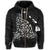 Hawaiian Map Manta Ray White Polynesian Zip Hoodie - Polynesian Pride