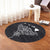 Hawaiian Map Manta Ray White Polynesian Round Carpet - AH - Polynesian Pride