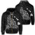 Hawaiian Map Manta Ray White Polynesian Zip Hoodie Unisex Art - Polynesian Pride