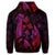 Hawaiian Map Palm Trees Fish Hook Polynesian Zip Hoodie Colorful Red - Polynesian Pride