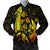 Hawaiian Map Palm Trees Fish Hook Polynesian Bomber Jacket Colorful Yellow - AH Black Unisex - Polynesian Pride