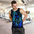 Hawaiian Map Palm Trees Fish Hook Polynesian Quilt Tank Top Colorful Blue - AH - Polynesian Pride