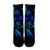 Hawaiian Map Palm Trees Fish Hook Polynesian Quilt Crew Socks Colorful Blue - AH - Polynesian Pride